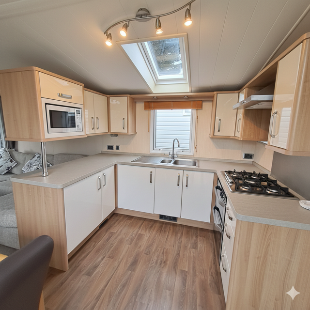 SWIFT FABULOUS - CHAMONIX SUPER 39 X 12 WITH 2 FABULOUS BEDROOMS, DOUBLE GLAZING, CENTRAL HEATING & FRONT & SIDE DOUBLE OPENING PATIO DOORS - FRENCH SIDE DOORS For Sale Thumb